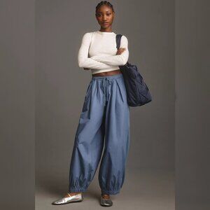 Anthropologie The Mossa Parachute Trousers Pants XLP Women Cotton Pant NEW 45456